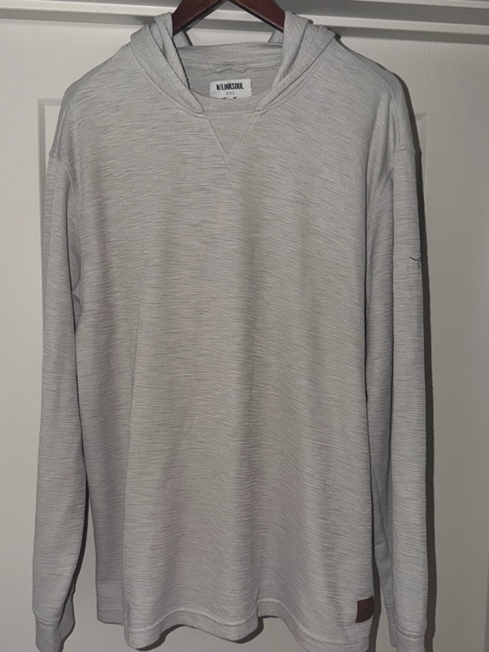 Linksoul Light Gray Knit Hooded Pullover